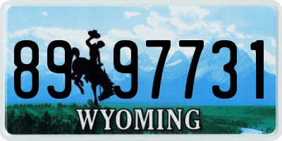 WY license plate 8997731