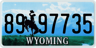 WY license plate 8997735