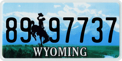 WY license plate 8997737