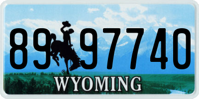 WY license plate 8997740