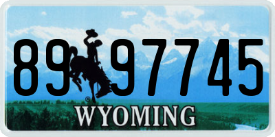WY license plate 8997745
