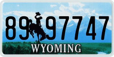 WY license plate 8997747