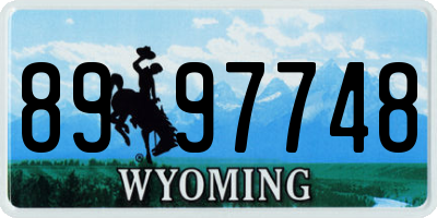 WY license plate 8997748