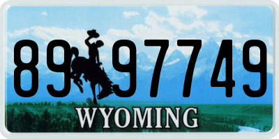 WY license plate 8997749