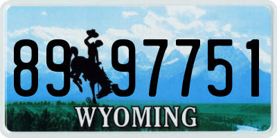 WY license plate 8997751