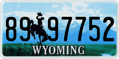 WY license plate 8997752
