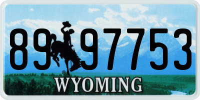 WY license plate 8997753