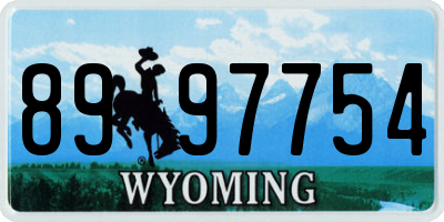 WY license plate 8997754