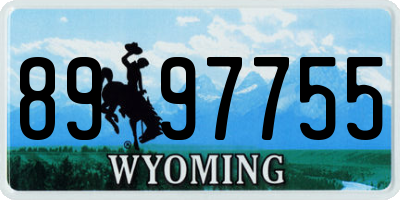 WY license plate 8997755