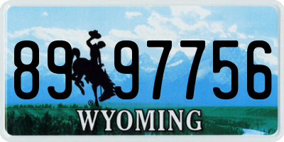 WY license plate 8997756
