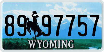 WY license plate 8997757