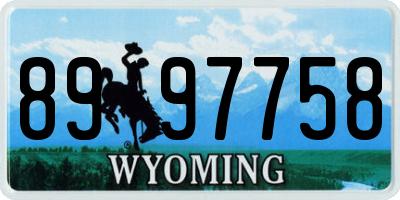 WY license plate 8997758