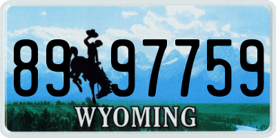 WY license plate 8997759