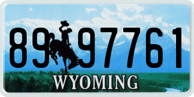 WY license plate 8997761