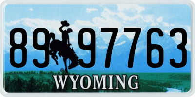 WY license plate 8997763