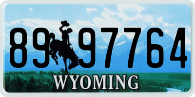 WY license plate 8997764