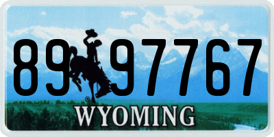 WY license plate 8997767