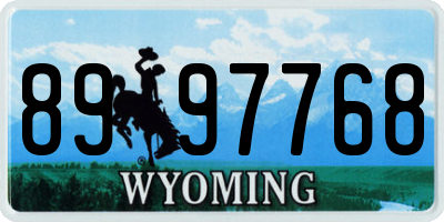 WY license plate 8997768