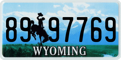 WY license plate 8997769