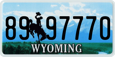 WY license plate 8997770