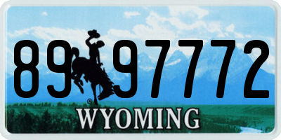 WY license plate 8997772