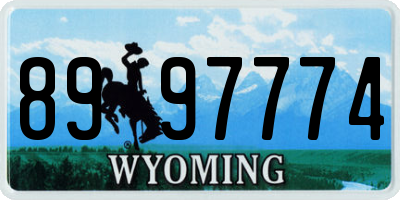 WY license plate 8997774