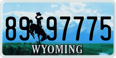 WY license plate 8997775