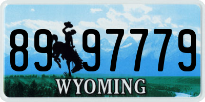 WY license plate 8997779