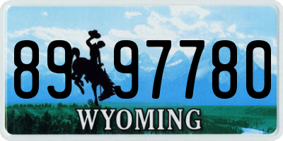 WY license plate 8997780