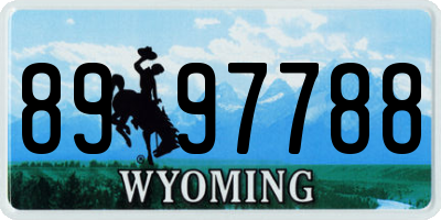 WY license plate 8997788