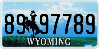 WY license plate 8997789