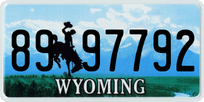 WY license plate 8997792