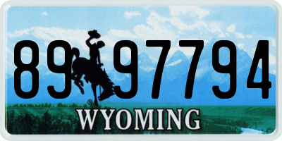 WY license plate 8997794