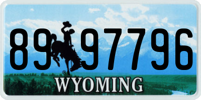 WY license plate 8997796