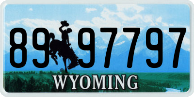 WY license plate 8997797