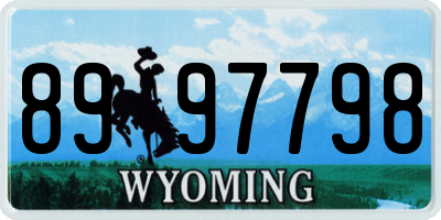 WY license plate 8997798