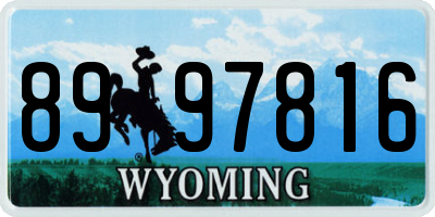 WY license plate 8997816