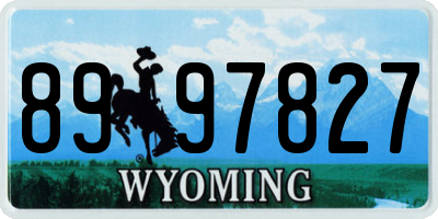 WY license plate 8997827