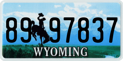 WY license plate 8997837