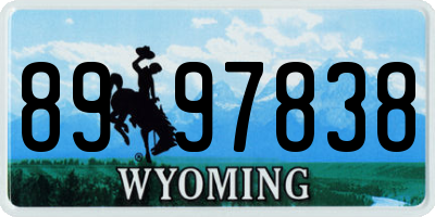 WY license plate 8997838