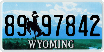 WY license plate 8997842