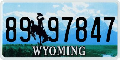 WY license plate 8997847