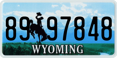 WY license plate 8997848