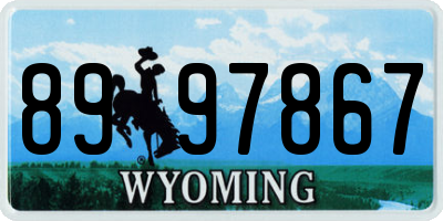 WY license plate 8997867