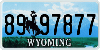 WY license plate 8997877