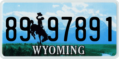 WY license plate 8997891