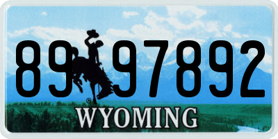 WY license plate 8997892
