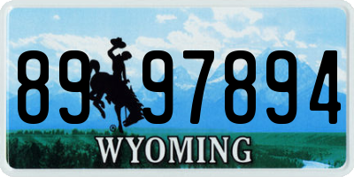 WY license plate 8997894