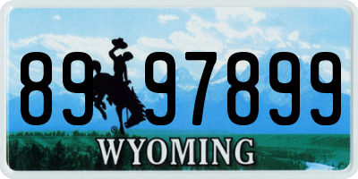 WY license plate 8997899