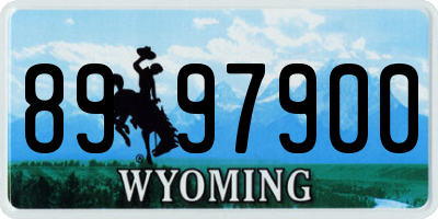 WY license plate 8997900